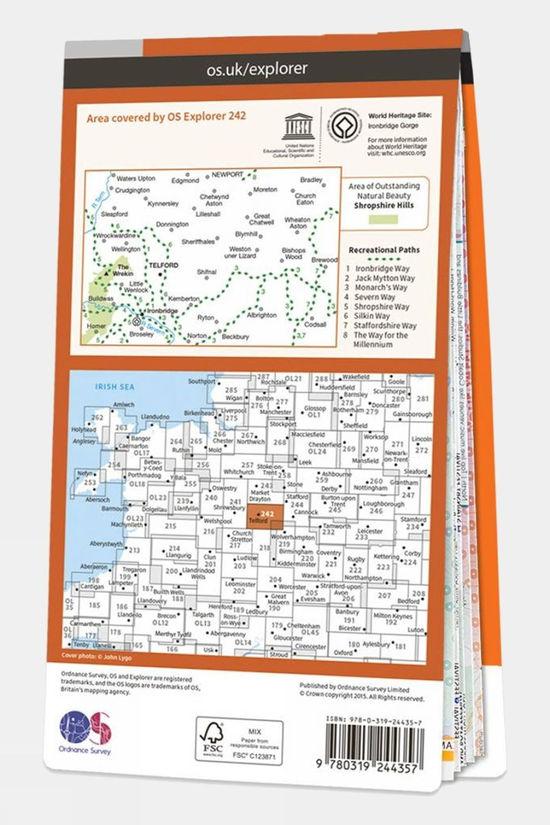 Explorer Map 242 Telford Ironbridge And The Wrekin