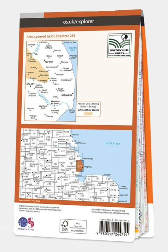 Explorer Map 274 Skegness Alford And Spilsby