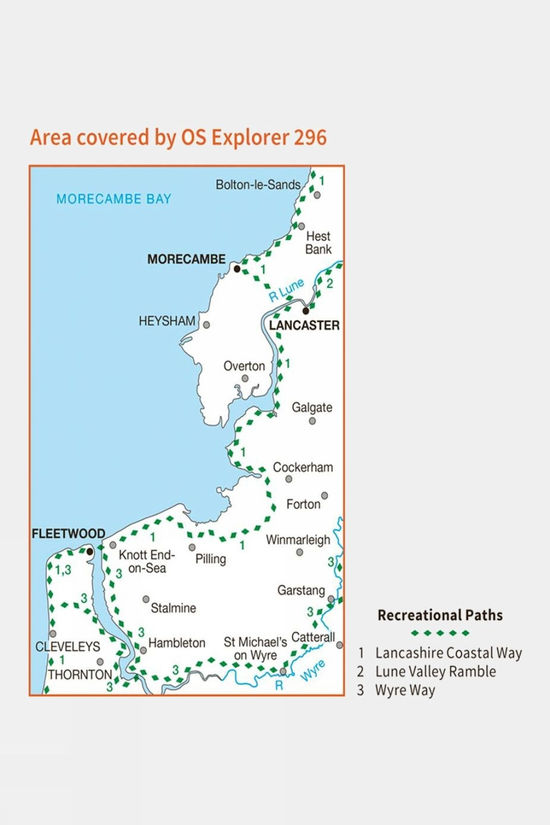 Explorer Map 296 Lancaster Morecambe And Fleetwood