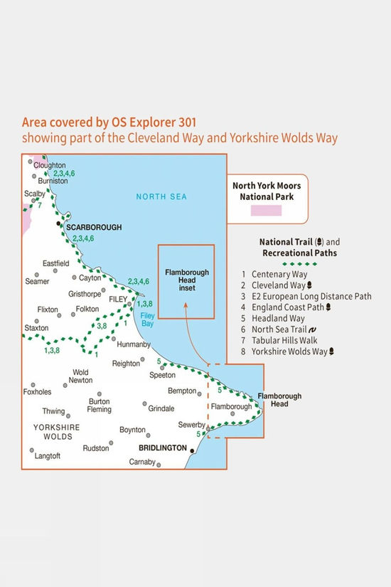 Explorer Map 301 Scarborough Bridlington And Flamborough Head
