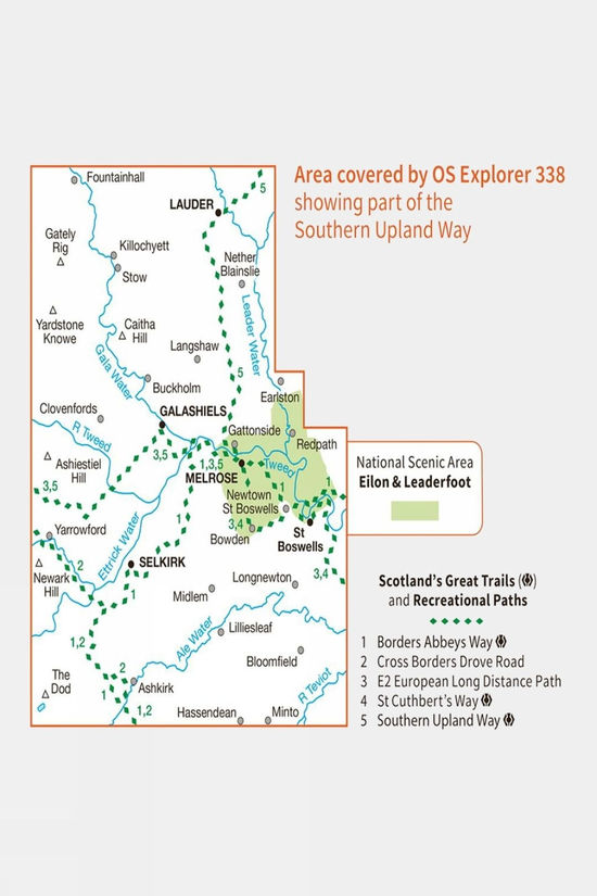Explorer Map 338 Galashiels Selkirk And Melrose