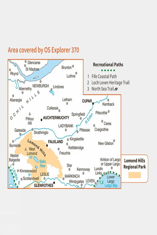 Explorer Map 370 Glenrothes North Falkland And Lomond Hills