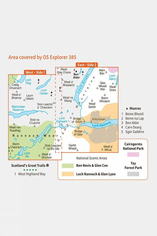 Explorer Map 385 Rannoch Moor And Ben Alder