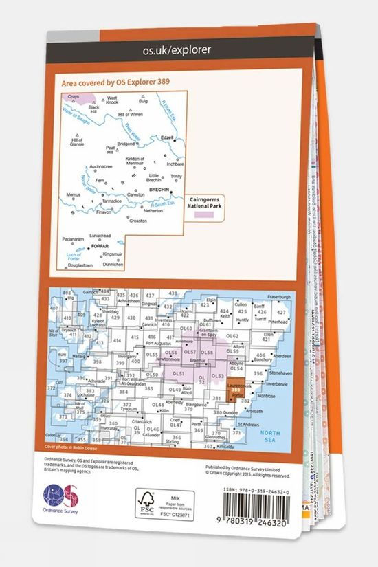 Explorer Map 389 Forfar Brechin And Edzell