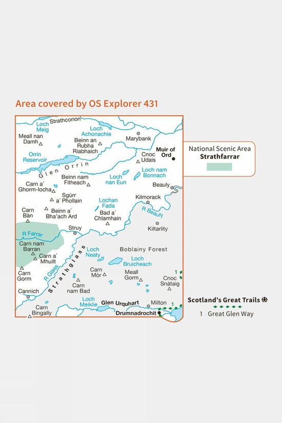 Explorer Map 431 Glen Urquhart And Strathglass