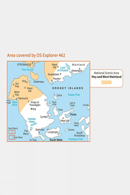 Explorer Map 462 Orkney - Hoy South Walls And Flotta