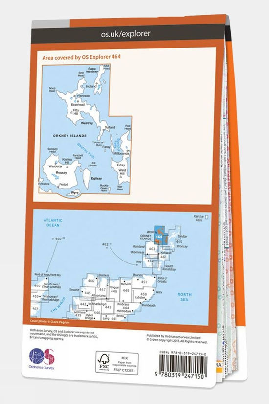 Explorer Map 464 Orkney - Westray Papa Westray Rousay Egilsay And Wyre