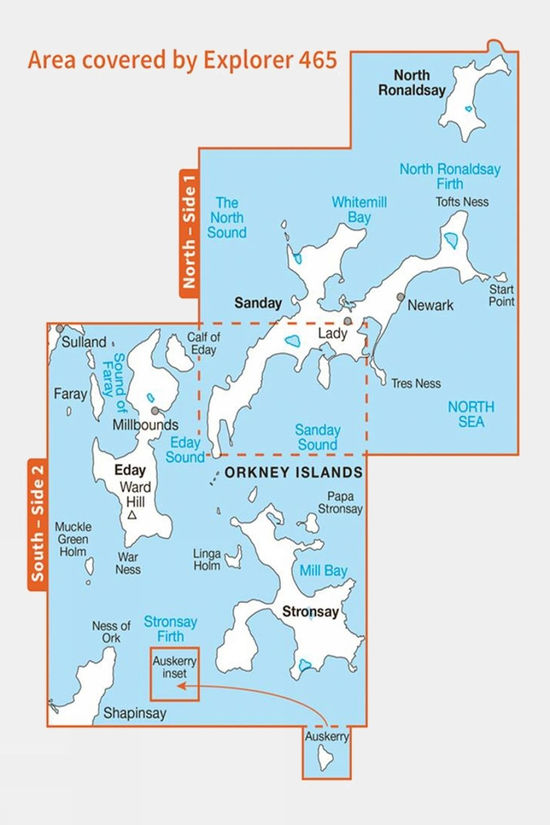 Explorer Map 465 Orkney - Sanday Eday North Ronaldsay And Stronsay