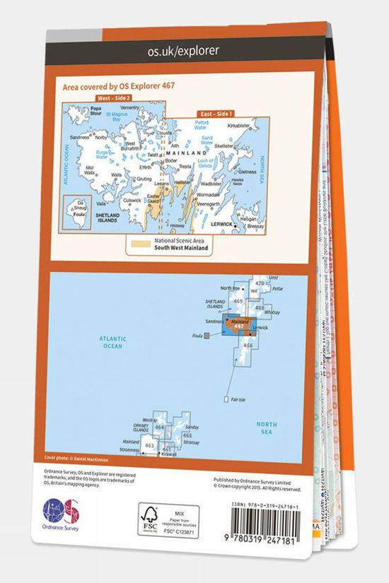 Explorer Map 467 Shetland - Mainland Central