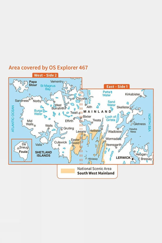 Explorer Map 467 Shetland - Mainland Central