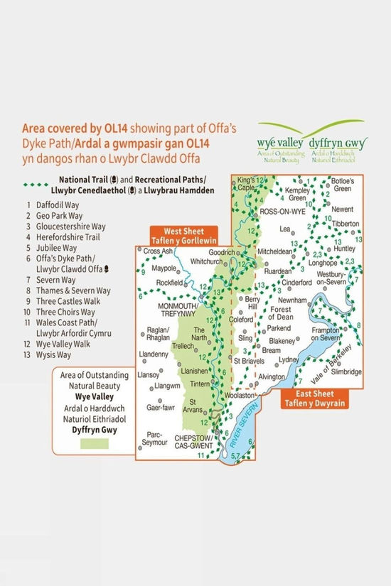 Explorer Map OL14 Wye Valley And Forest Of Dean