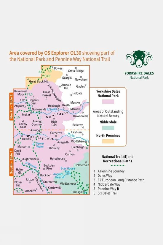 Explorer Map OL30 Yorkshire Dales - Northern And Central Areas
