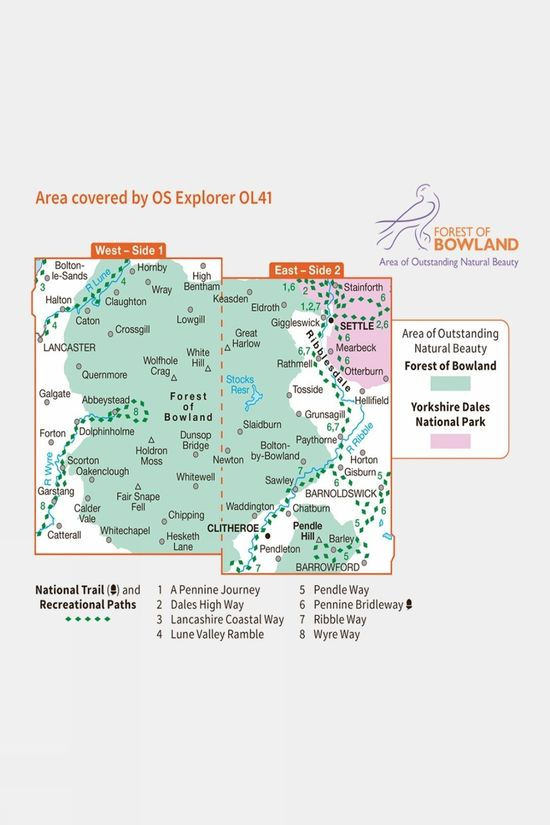 Explorer Map OL41 Forest Of Bowland And Ribblesdale