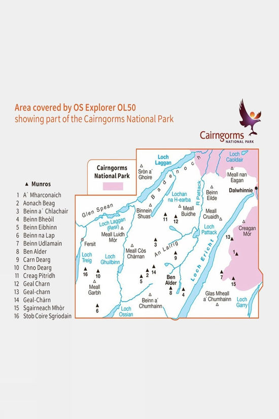 Explorer Map OL50 Ben Alder Loch Ericht And Loch Laggan