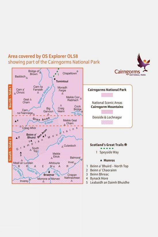 Explorer Map OL58 Braemar Tomintoul And Glen Avon