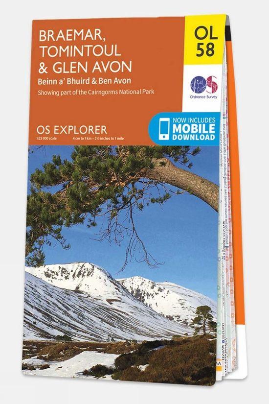 Explorer Map OL58 Braemar Tomintoul and Glen Avon