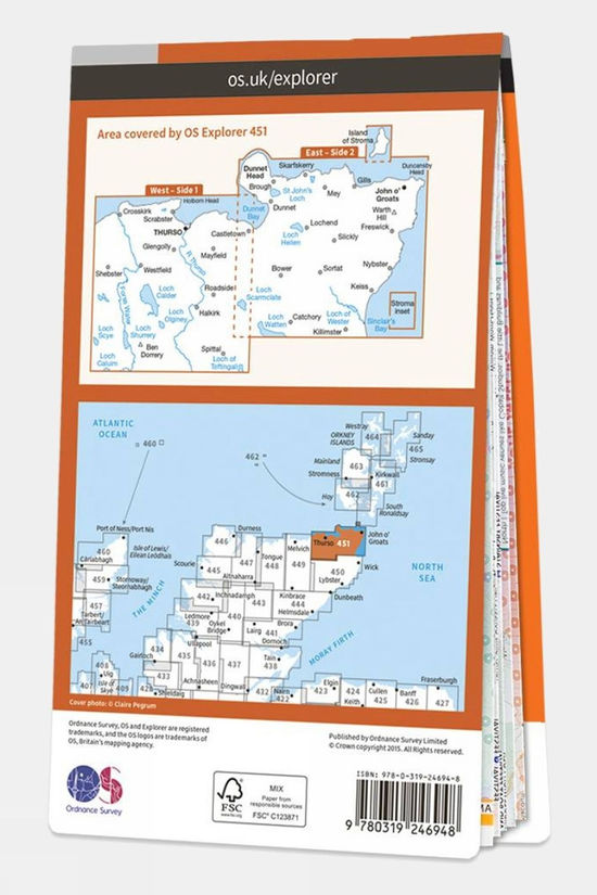 Explorer Maps 451 Thurso And John O' Groats