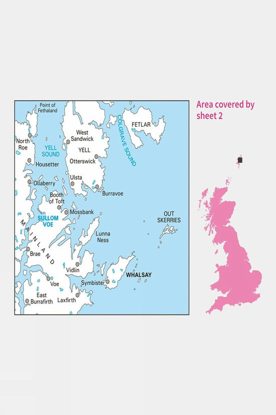 Landranger Map 02 Shetland - Sullom Voe And Whalsay
