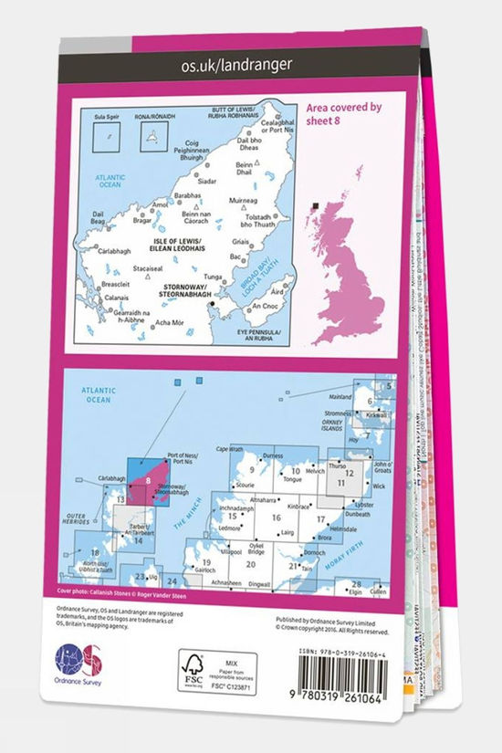 Landranger Map 08 Stornoway And North Lewis