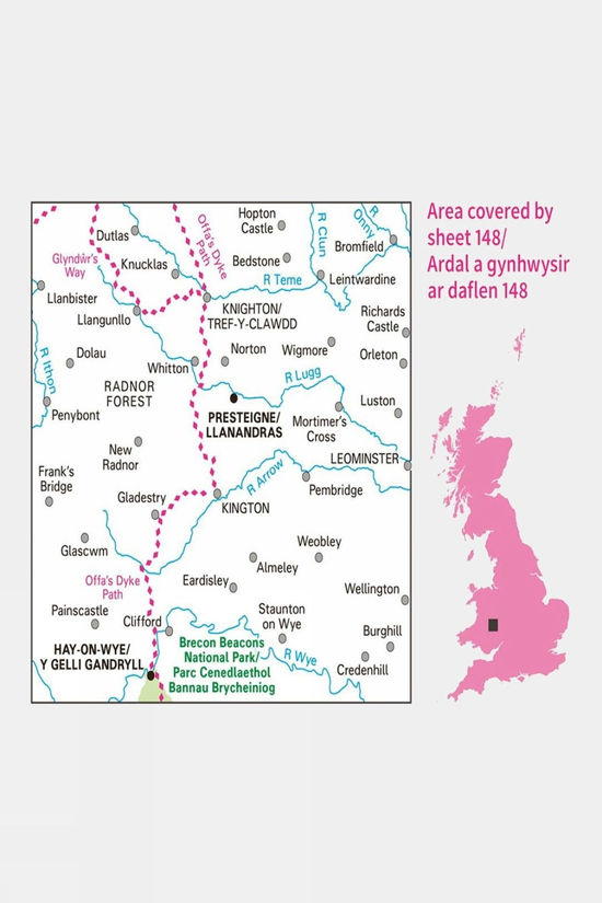 Landranger Map 148 Presteigne And Hay-on-Wye