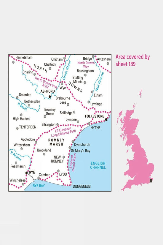 Landranger Map 189 Ashford And Romney Marsh