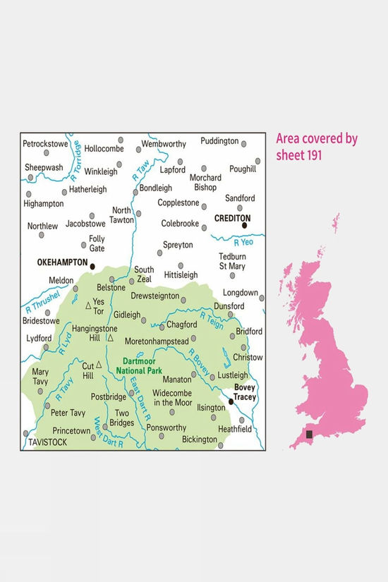 Landranger Map 191 Okehampton And North Dartmoor