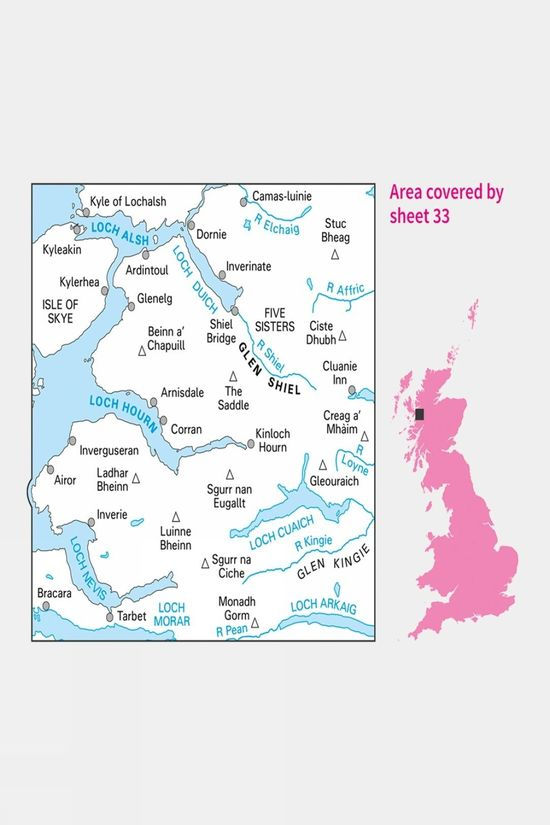 Landranger Map 33 Loch Alsh Glen Shiel And Loch Hourn