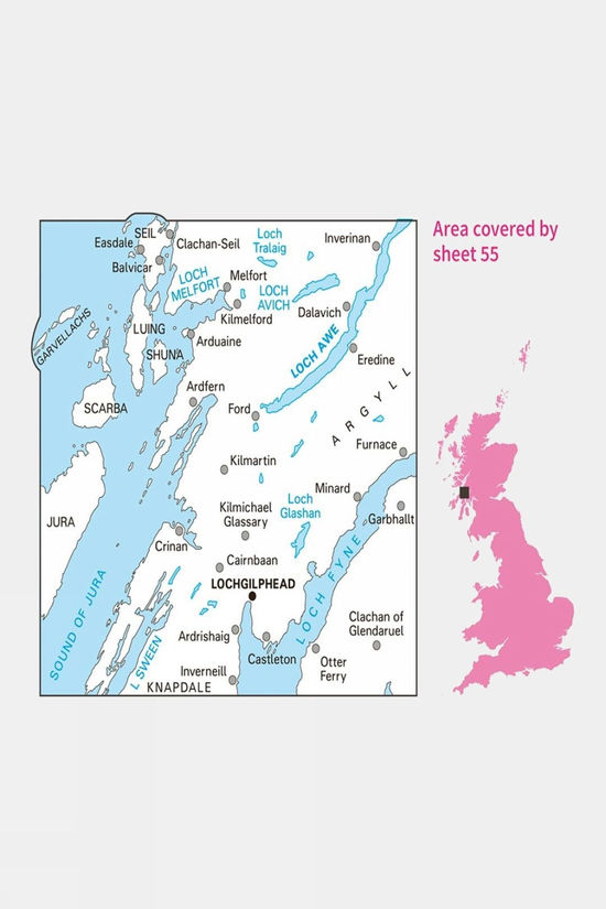 Landranger Map 55 Lochgilphead And Loch Awe