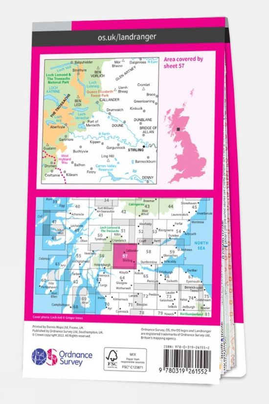Landranger Map 57 Stirling And The Trossachs