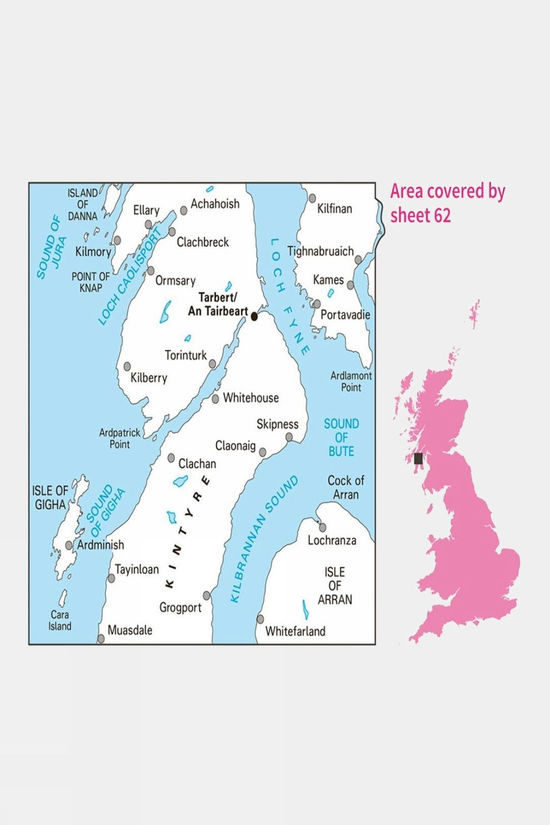 Landranger Map 62 North Kintyre And Tarbert