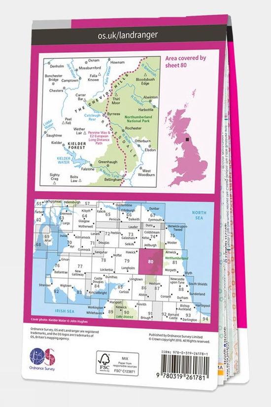 Landranger Map 80 Cheviot Hills And Kielder Water
