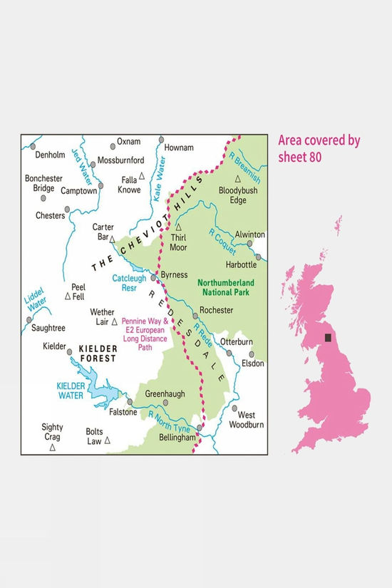 Landranger Map 80 Cheviot Hills And Kielder Water