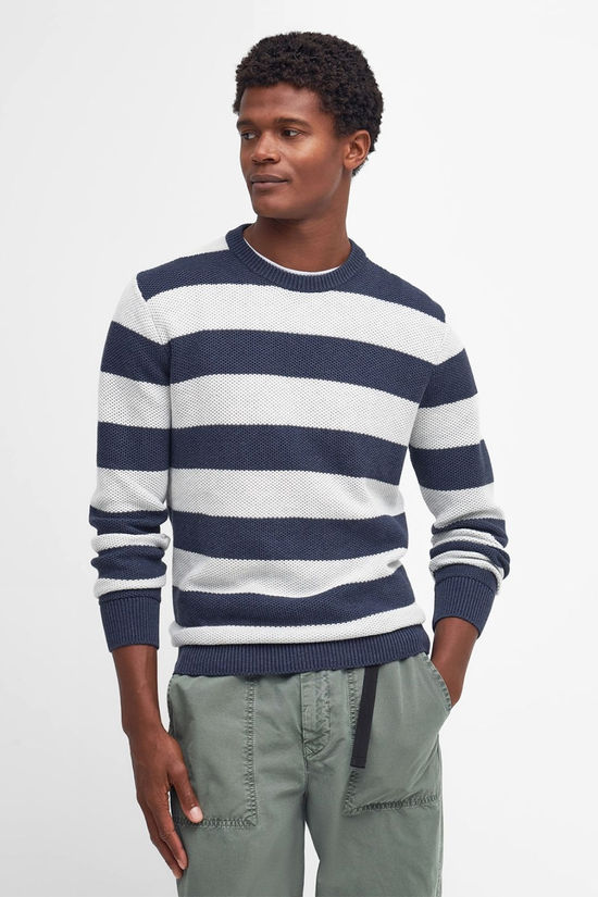 Mens Craster Striped Crew Neck Knitted Jumper