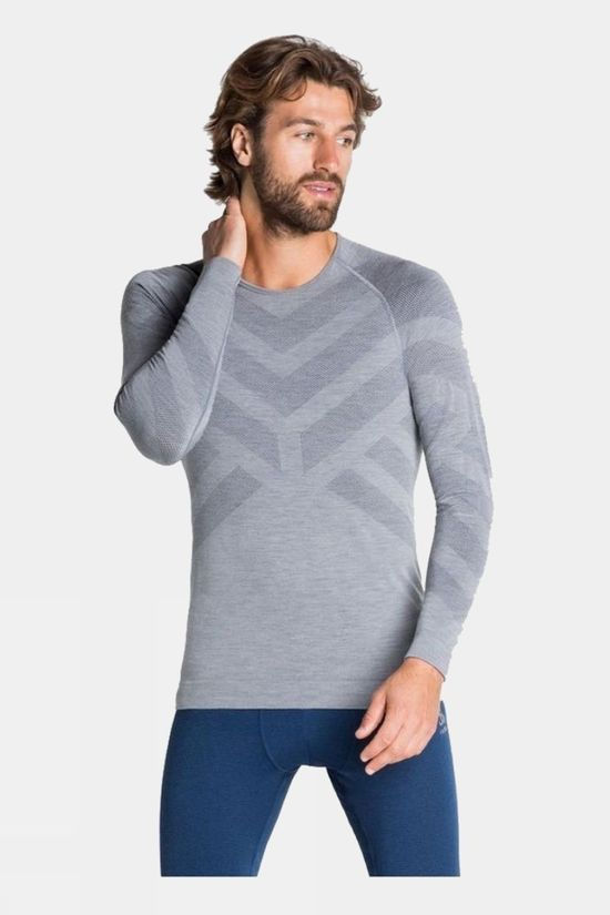 Mens Natural + Kinship Long Sleeve Crew Neck Base Layer Top