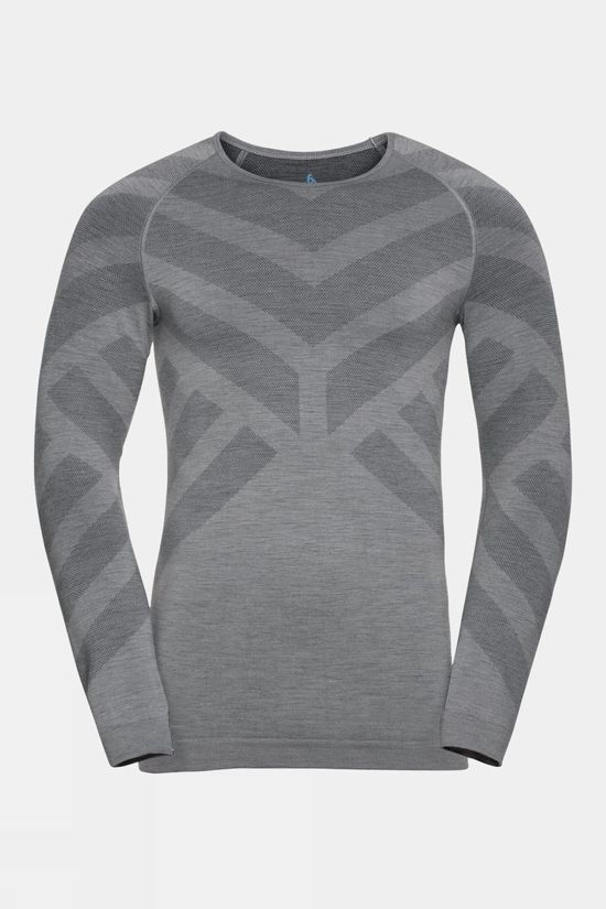 Mens Natural + Kinship Long Sleeve Crew Neck Base Layer Top