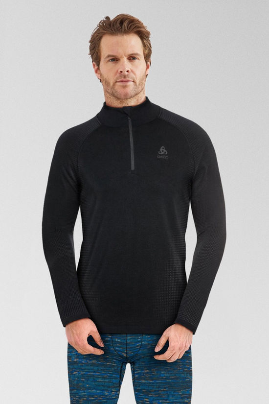 Mens Performance Warm Eco Long Sleeve Zip Neck Base Layer Top