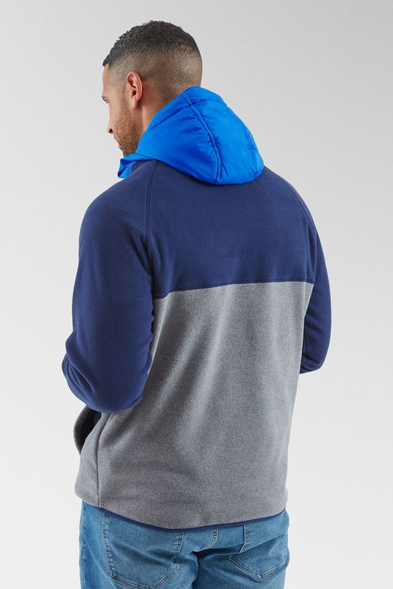 Mens Woodland Hooded 1/2 Zip Recycled Polar Fleece