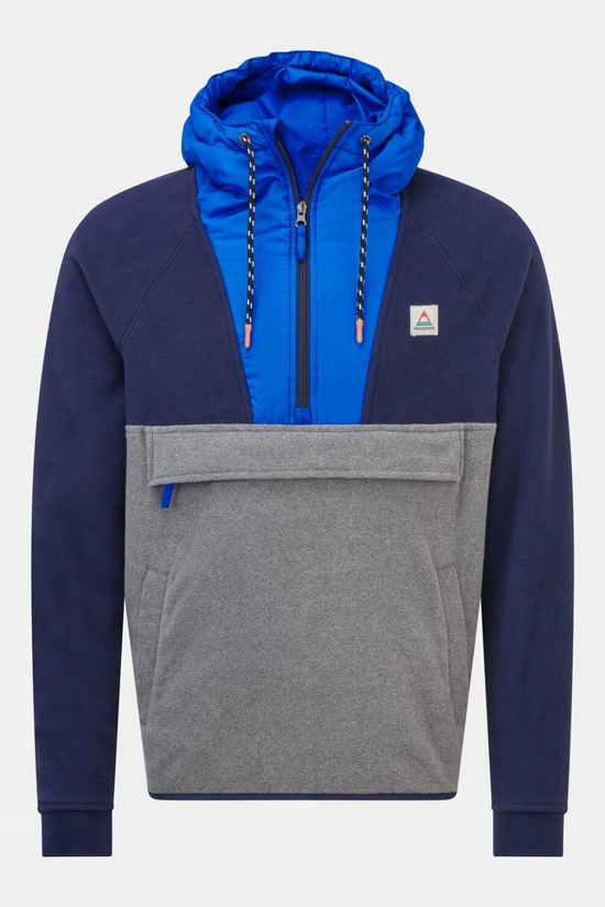 Mens Woodland Hooded 1/2 Zip Recycled Polar Fleece