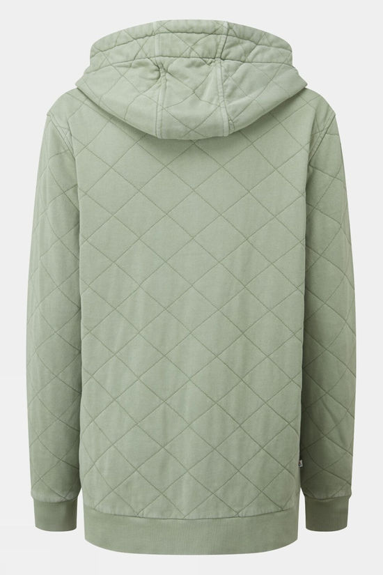 Womens Clementine Recycled Quilted Popper Up Hoodie