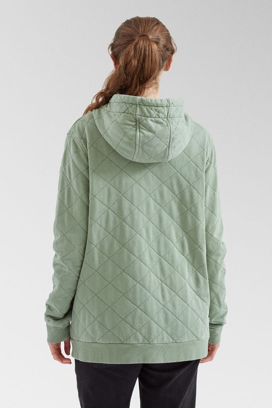 Womens Clementine Recycled Quilted Popper Up Hoodie