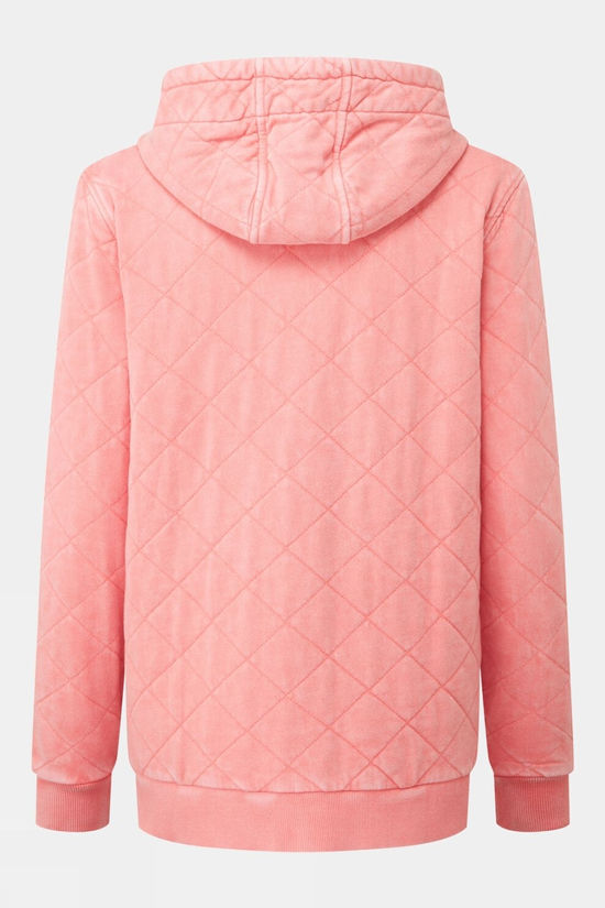 Womens Clementine Recycled Quilted Popper Up Hoodie