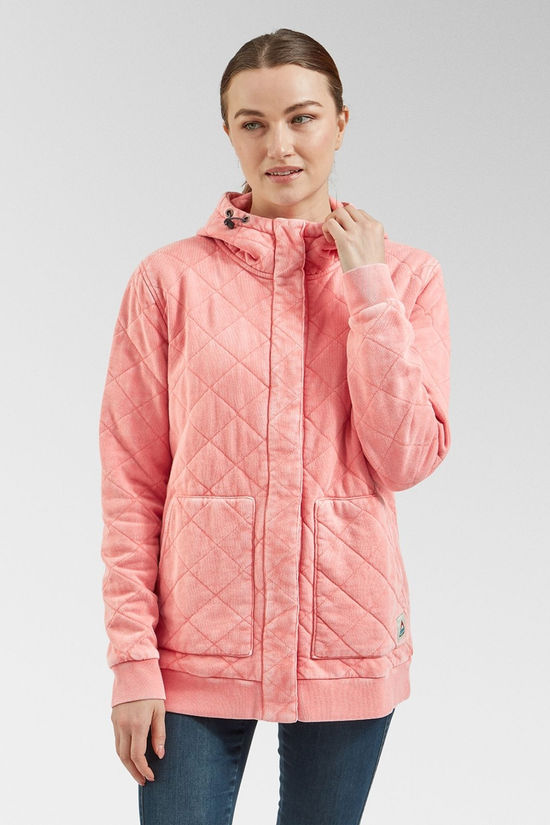 Womens Clementine Recycled Quilted Popper Up Hoodie
