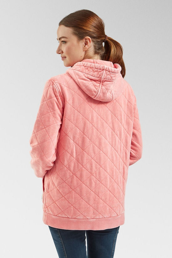 Womens Clementine Recycled Quilted Popper Up Hoodie