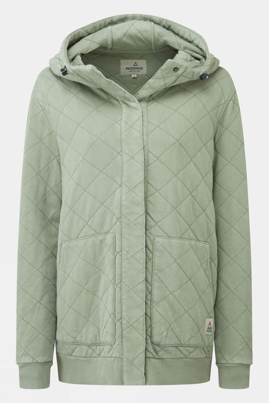 Womens Clementine Recycled Quilted Popper Up Hoodie