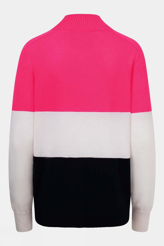 Womens Merino Three Colourblock Half Zip Fleece Top