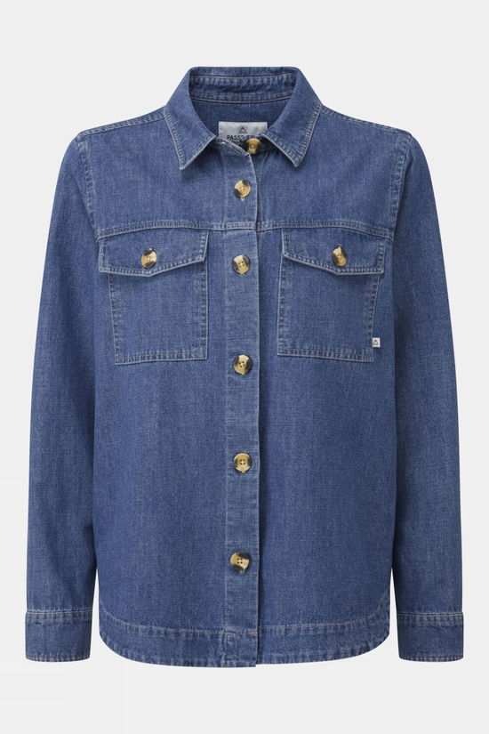 Womens Coral Denim Long Sleeve Shirt